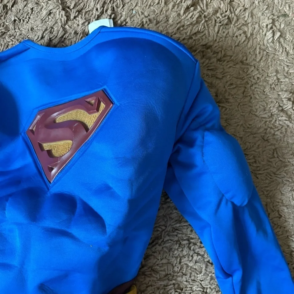 Superman Costume Large Belt Kids Blue Red Boots Halloween Super Hero
